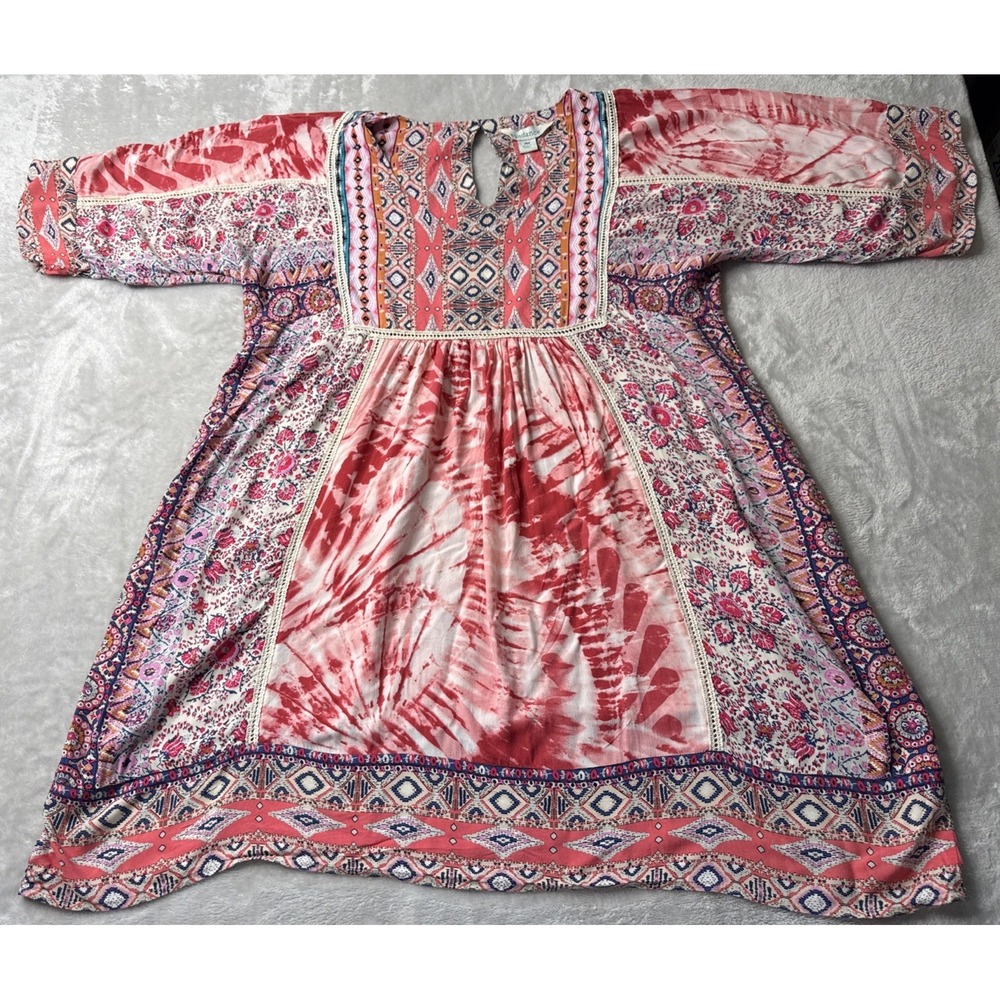 Sundance Wild Provence Patchwork Tie Dye Dress Womens PM Boho Festival